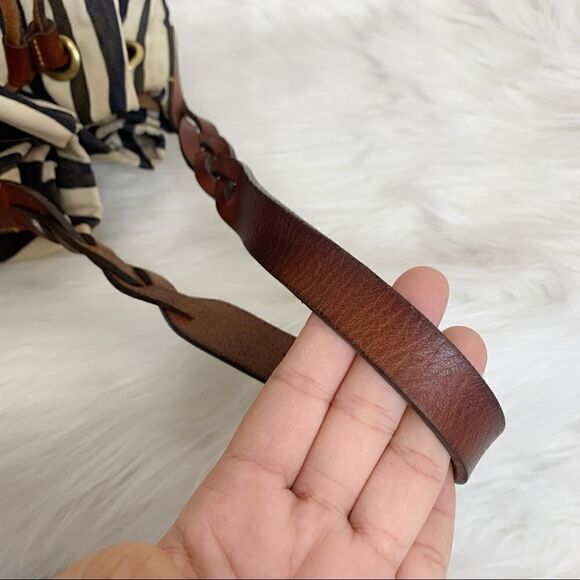 Dooney and Bourke Vintage Zebra Print Drawstring Bag - Picture 7 of 13